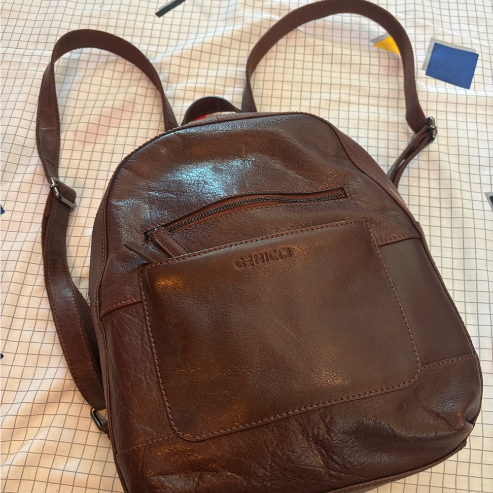 Brown Leather Backpack
